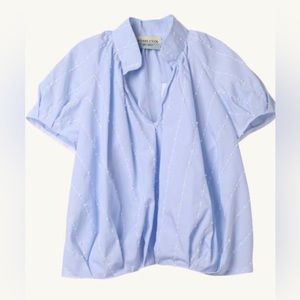 Tish Cox Aubrey Embroidered Striped Top